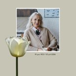 Rouwkaart bedankt met twee witte tulpen 2