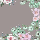 Rouwkaart bloemen met duif Achterkant