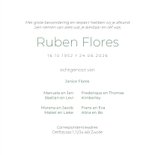 Rouwkaart botanisch witte bloemetjes foto afscheid 3