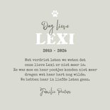 Rouwkaart huisdier foto hondenpootje lief persoonlijk 3