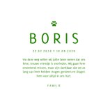 Rouwkaart huisdier met pootafdrukken 3