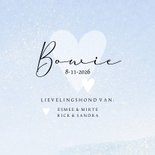 Rouwkaart huisdier thema sneeuw aquarel met hartjes 2