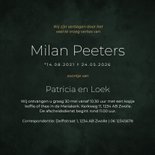 Rouwkaart kind stijlvol minimalistisch groen hartje goud 3