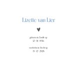 Rouwkaart Liefde houdt niet op waar het leven eindigt 2