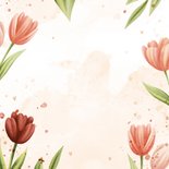 Rouwkaart met tulpen en hartjes Achterkant