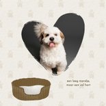 Rouwkaart overleden huisdier hond leeg mandje pootjes 2