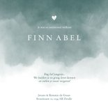 Rouwkaart petrol blauwe waterverf met hartje 3