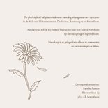 Rouwkaart stijlvol gerbera bloem line art afscheid man vrouw 2