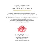 Rouwkaart stijlvol geschilderde roos met gouden hartje 3