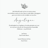 Rouwkaart stijlvol roos lijntekening vlinder hartjes foto 3