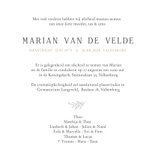 Rouwkaart vierkante fotocollage met 8 eigen foto's 3