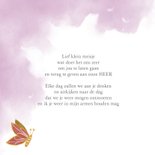 Rouwkaart vlinder meisje roze met waterverf achtergrond 2