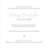 Rouwkaart voor een baby of sterrenkindje met blauwe voetjes 3