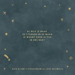 Rouwkaart voor een jongen met gouden sterretjes 2