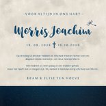 Rouwkaart voor een kind - silhouet jongen met paardenbloem 3