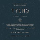 Rouwkaartje blauw met lijntekening van vlinder 3