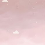 Roze geboortekaartje met beer in luchtballon Achterkant