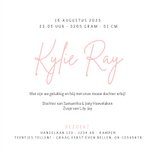 Roze minimalistisch geboortekaartje met holografisch folie 3