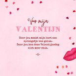 Roze valentijnskaart met veel kusjes en hartjes 3