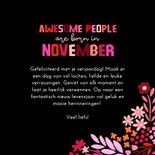 Roze verjaardagskaart 'awesome people are born in november' 3
