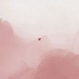 Save the date bruiloft met oudroze waterverf hartje Achterkant