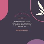 Save the date kaart donker met abstracte vormen 3