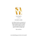 Save the date kaart gouden accenten met foto's vierkant 3