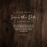 Save the date kaart houtlook met kader van droogbloemen 3