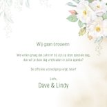 Save the date kaart met witte rozen 3