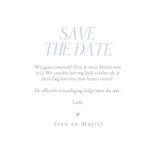 Save the date kaart winters lichtblauw met foto 3