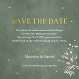 Save the Date kerstkaart groen botanisch goudlook 3