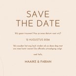 Save the date modern beige met golvende lijnen grote datum 3