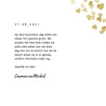 Save the date stijlvolle kaart gouden hartjes en foto 3