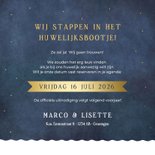 Save the Date trouwkaart - silhouet van aanzoek in zeilboot  3