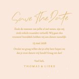 Save the date trouwkaarten oranje sinaasappels goudfolie 3