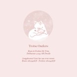 Schattig geboortekaartje met poolvosje met kleintje roze 3