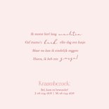 Schattig roze geboortekaartje pinguin een zusje 2