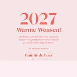 Schattige roze nieuwjaarskaart met ijsbeertjes in de sneeuw 3