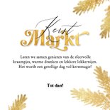 Sfeervolle uitnodiging kerstmarkt botanisch goud kerstbal 3