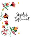 Sierlijke en kleurrijke verjaardagskaart met bloemen  2