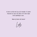 Simpel moederdagkaartje in lila 'yay happy mother's day' 3