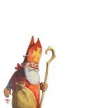Sinterklaaskaart met de kaboutersint die op bezoek komt 2