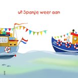 Sinterklaaskaart Sint en Piet in de pakjesboot 2