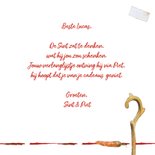 Sinterklaaskaart waar de Sint alle verlanglijstjes bekijkt 3