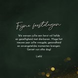 Sprankelend kerstkaartje groen gouden kerstballen foto 3