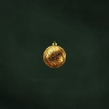 Sprankelend kerstkaartje groen gouden kerstballen foto Achterkant