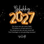 Sprankelende kerstkaart 2027 cijferballon origineel goud 3