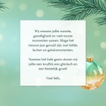 Sprankelende kerstkaart met foto en kristallen kerstballen 3