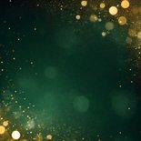 Sprankelende kerstkaartjes groen met gouden kerstballen 2027 Achterkant