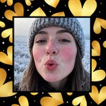 Sterkte kaart kus door de brievenbus met hartjes 2